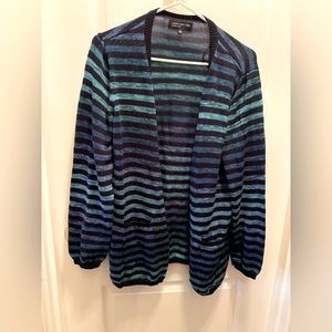 “Jones NY” XL women’s cardigan in vibrant blue stripes